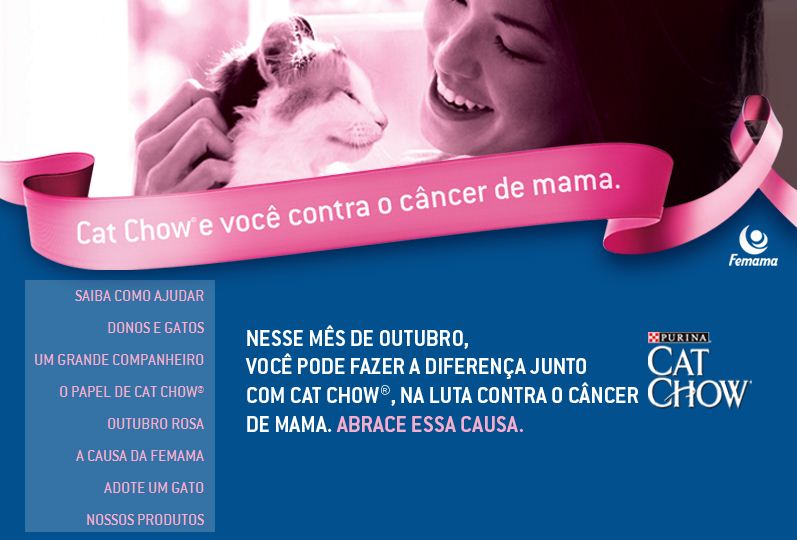 Você cuida do seu gato, ele ajuda na luta contra o câncer de mama!